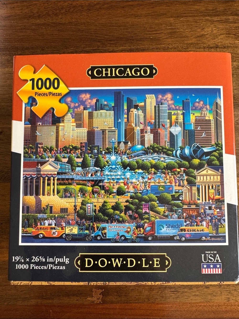 DOWDLE Chicago 1000-Piece Jigsaw Puzzle - Colorful Cityscape